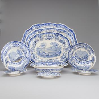 SERVIS, 49 delar, flintgods, Davenport, England 1800-tal.