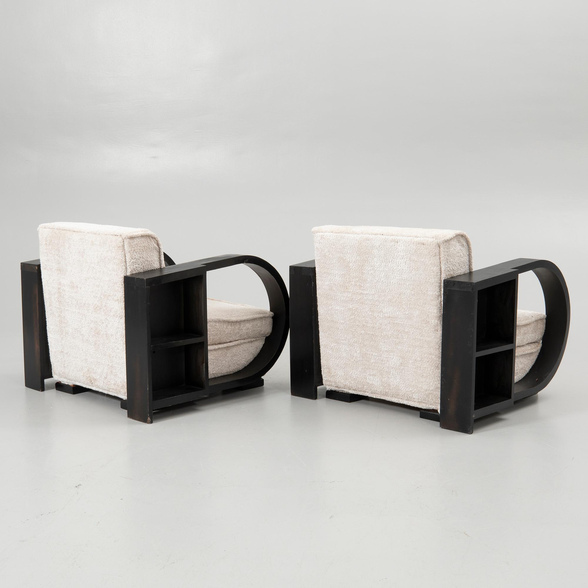 Armchairs, a pair, Art Deco style, 20th century.