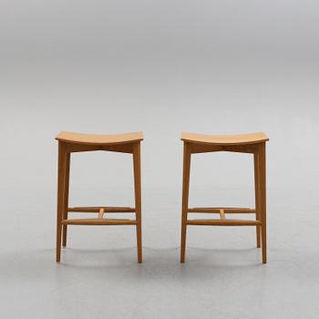 Two 'Oak' stools by Jonas Lindvall, Skandiform, 21st century.