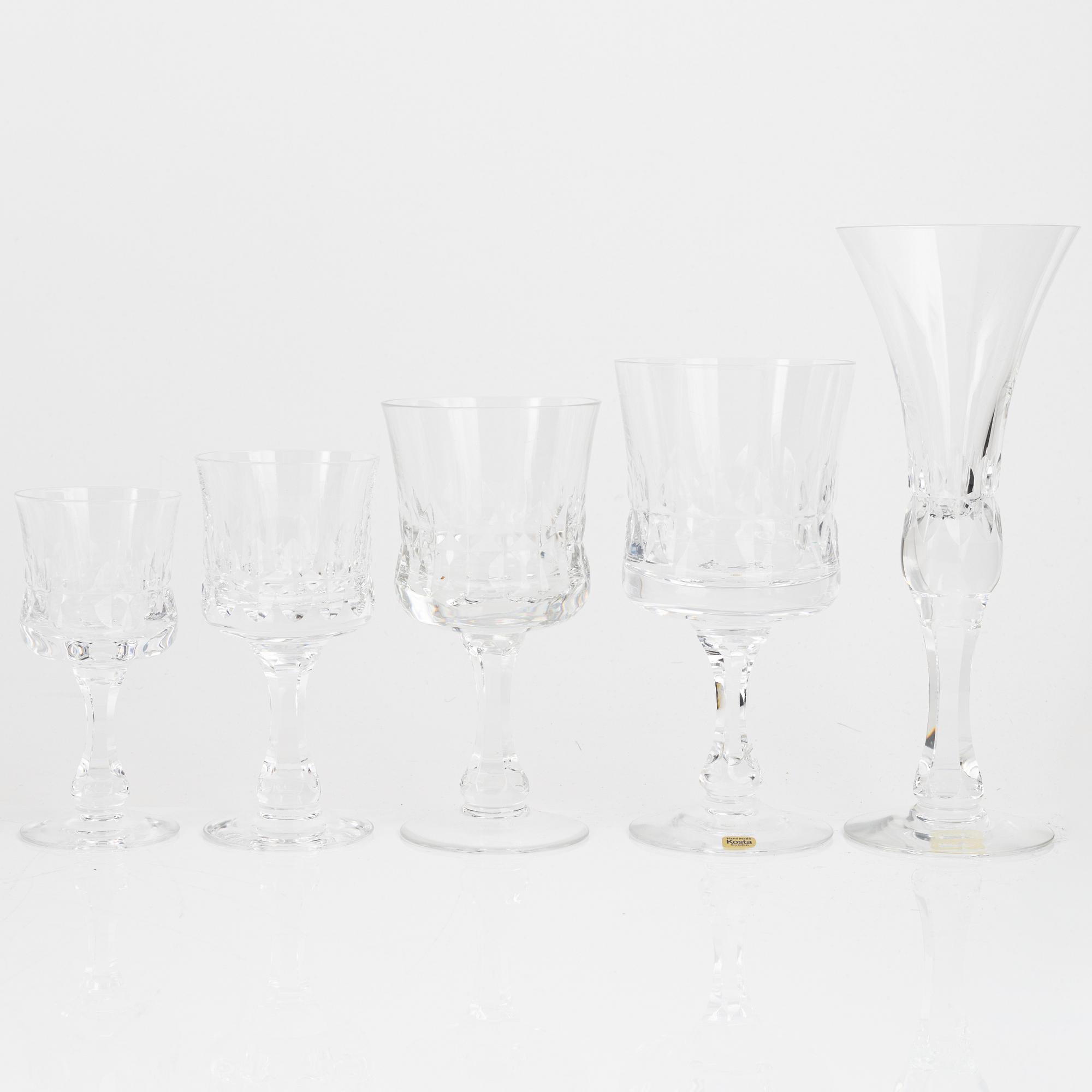 Göran Wärff, a 46-piece 'Prince' glass service, Kosta, Sweden.