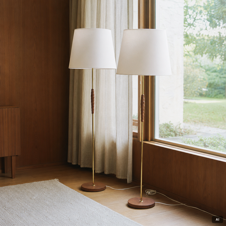 Floor lamps, a pair, Eskilstuna Elektrofabrik AB, second half of the 20th century.
