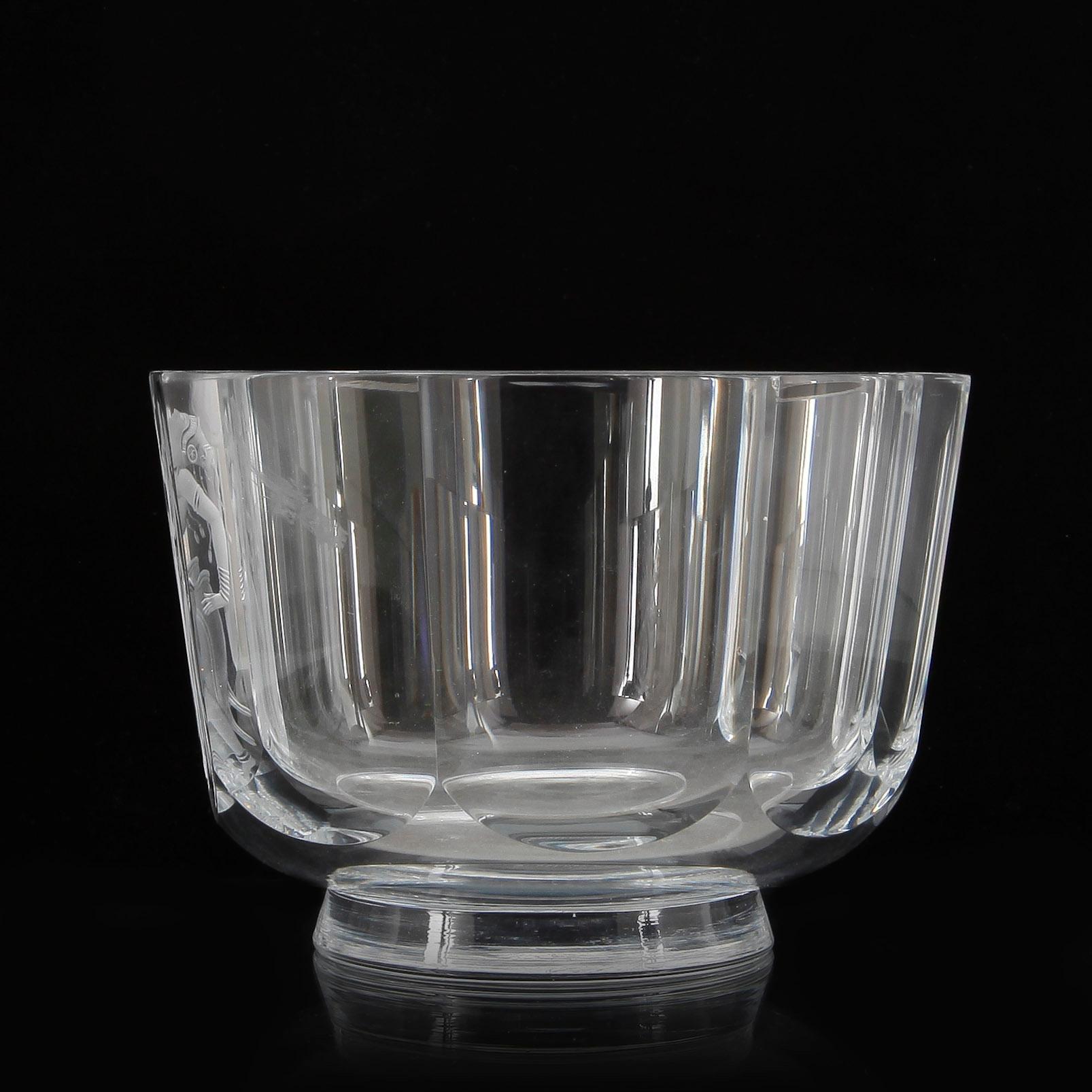 SKÅL, glas, Simon Gate, Orrefors, signerad undertill märkt 1346.iL.A.4.