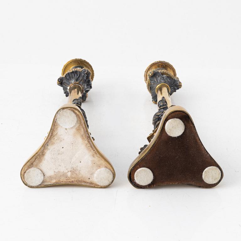 A Pair of Candlesticks, late 19th Century.
