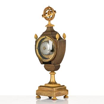 A French Empire ormolu and patinated bronze mantel clock, early 19th century,.