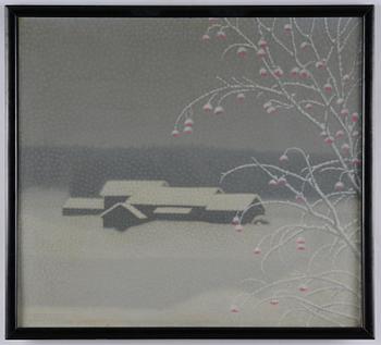 Bror Lindh, Rowan berries in a winter landscape.
