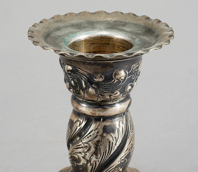 LJUSSTAKAR, ett par, silver, CAK, Göteborg, 1928.