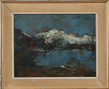 OLAV STRÖMME, olja på pannå, signerad.