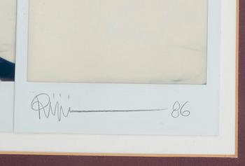 KARI RIIPINEN, polaroid kollaasi, signeerattu ja päivätty -86.