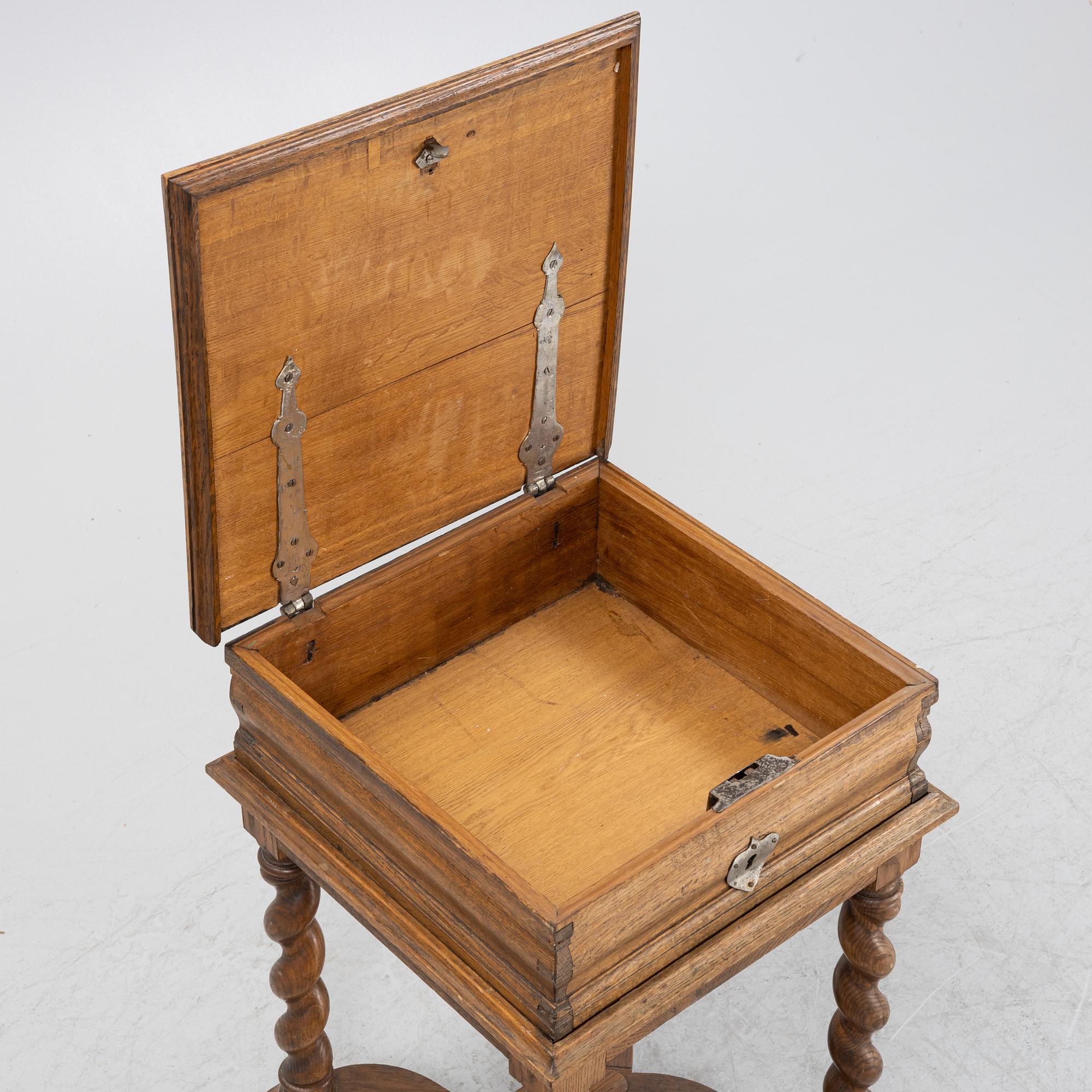 A baroque style oak chest, around 1900.