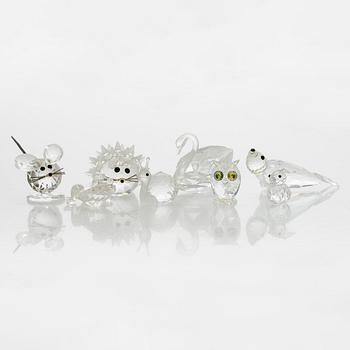 Swarovski, figuriineja, 8 kpl, lasia, 1900-luvun loppu.
