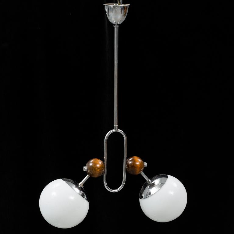 A chromed ceiling light, 1930's.