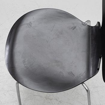 Arne Jacobsen, four 'Ant' chairs, Fritz Hansen, Denmark, 1972-79.