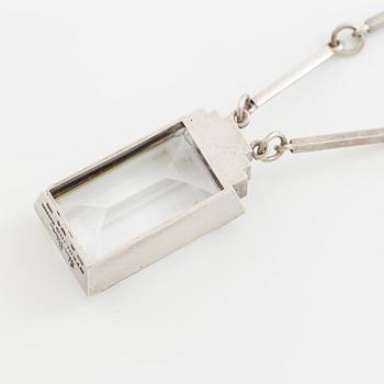 Wiwen Nilsson, a necklace, silver with rock crystal, Lund 1942.