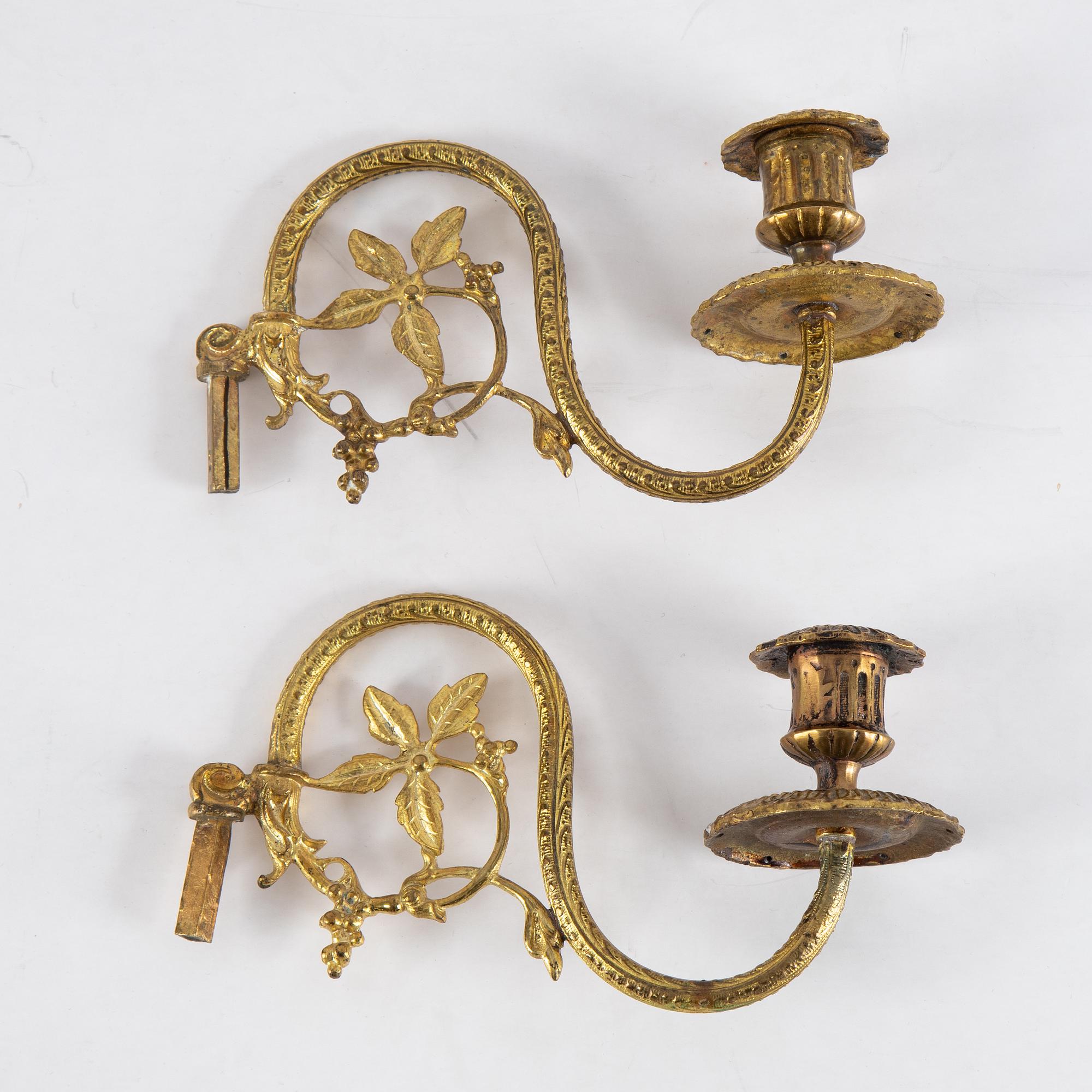A Gustavian two-light girandole mirror, Stockholm, late 18th century.