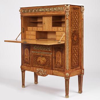 A Gustavian marquetry and ormolu-mounted  secretaire by Gottlieb Iwersson ca 1781 (master in Stockholm 1778-1813)..