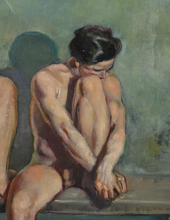 Bror Hillgren, Two youths in a bathhouse.