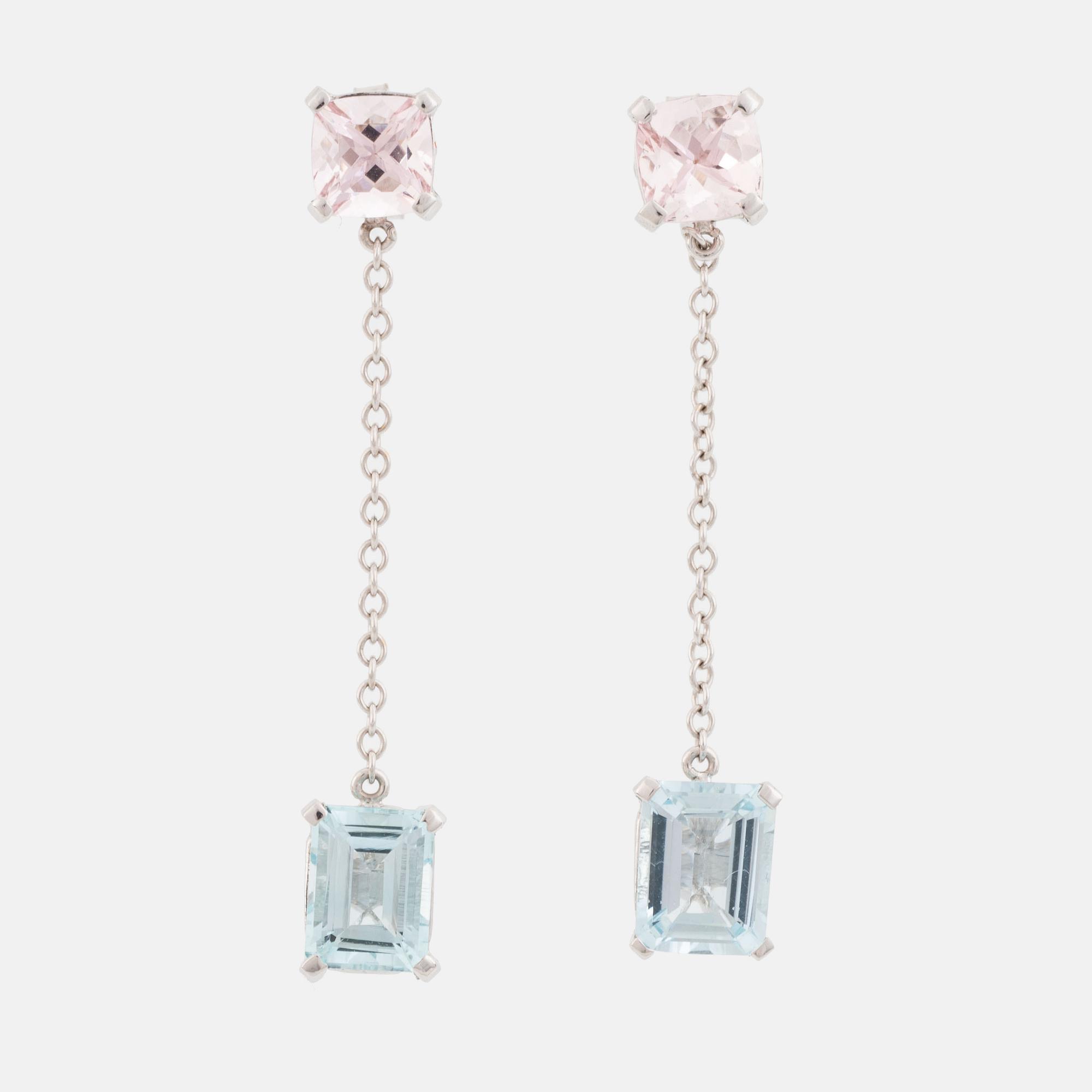 Aquamarine and morganite earrings.