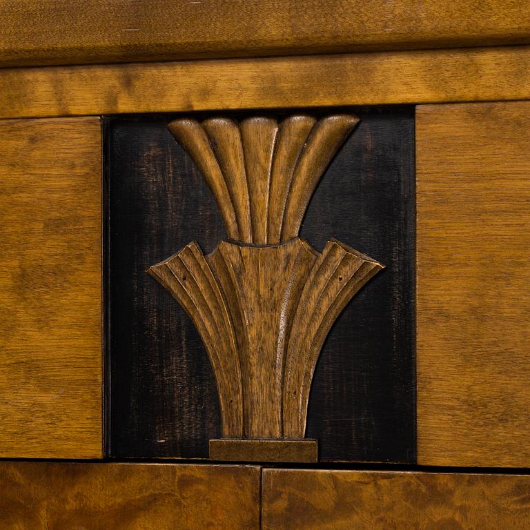 A birch venereed cabinet, 1930's.