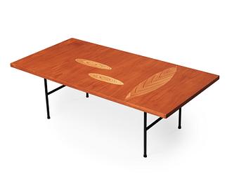 84. A Tapio Wirkkala laminated plywood sofa table, Asko Oy, Finland ca 1958, model 9015.