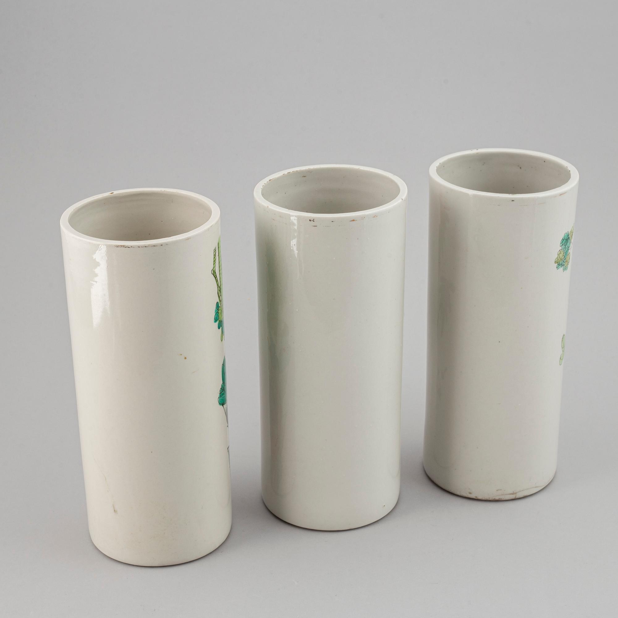 A set of three Chinese vases, 20th Century.