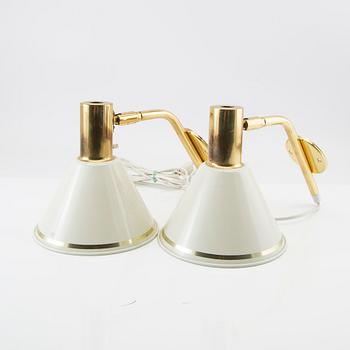 Wall lamps, a pair from Örsjö Lighting, late 20th century.