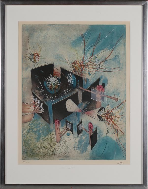 ROBERTO MATTA, färgetsning, signerad och numrerad 25/100?.