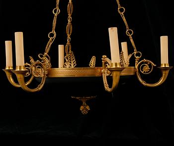 A ceiling lamp from the first half of the 20th century, probably from France.