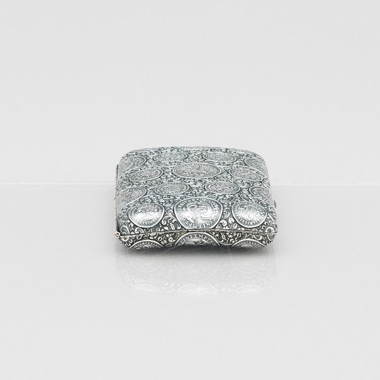 Georg Adam Scheid, cigarettetui, silver, Wien, Österrike-Ungern (1882-1921).
