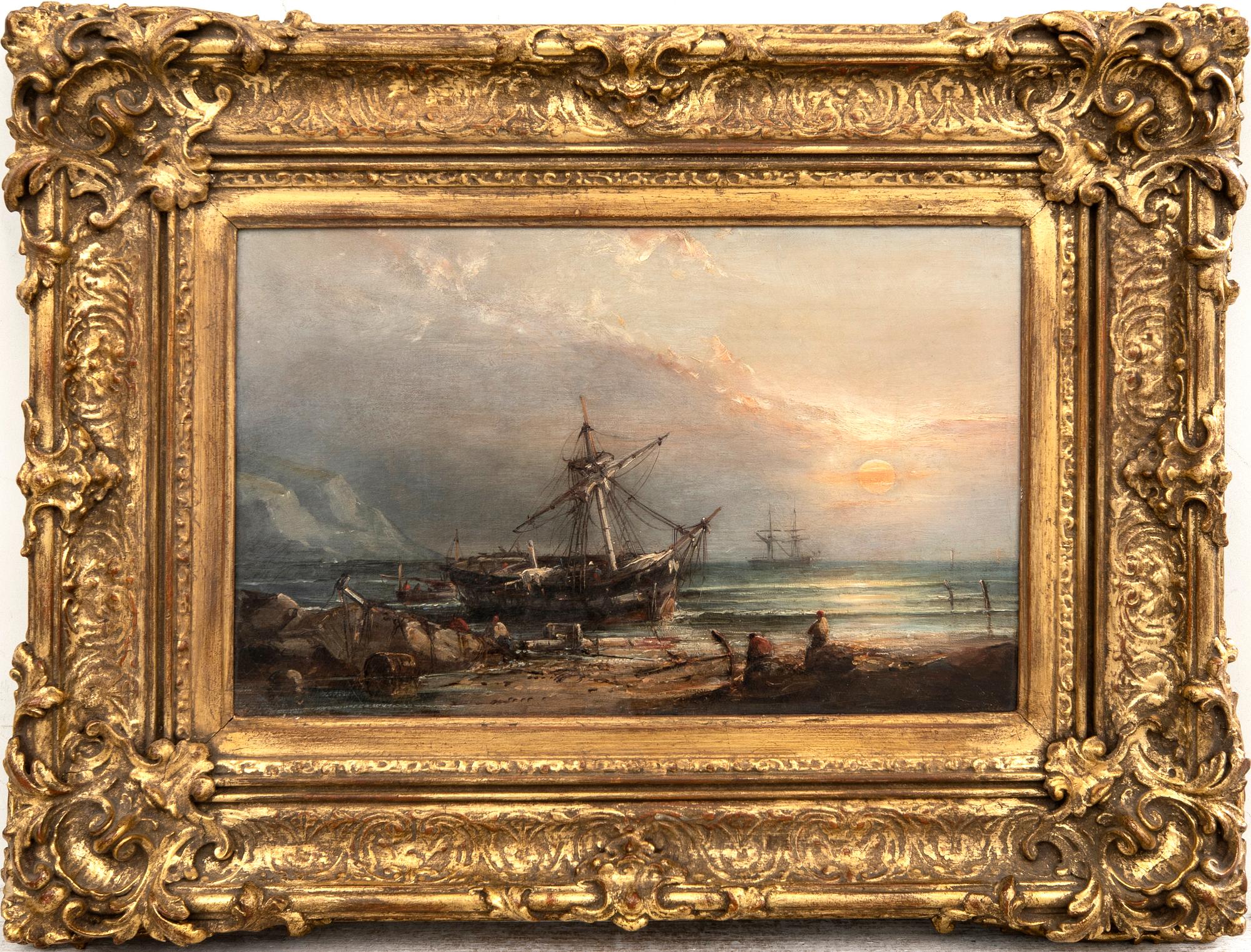Ebenezer Colls, oil on canvas laid on panel, signed.