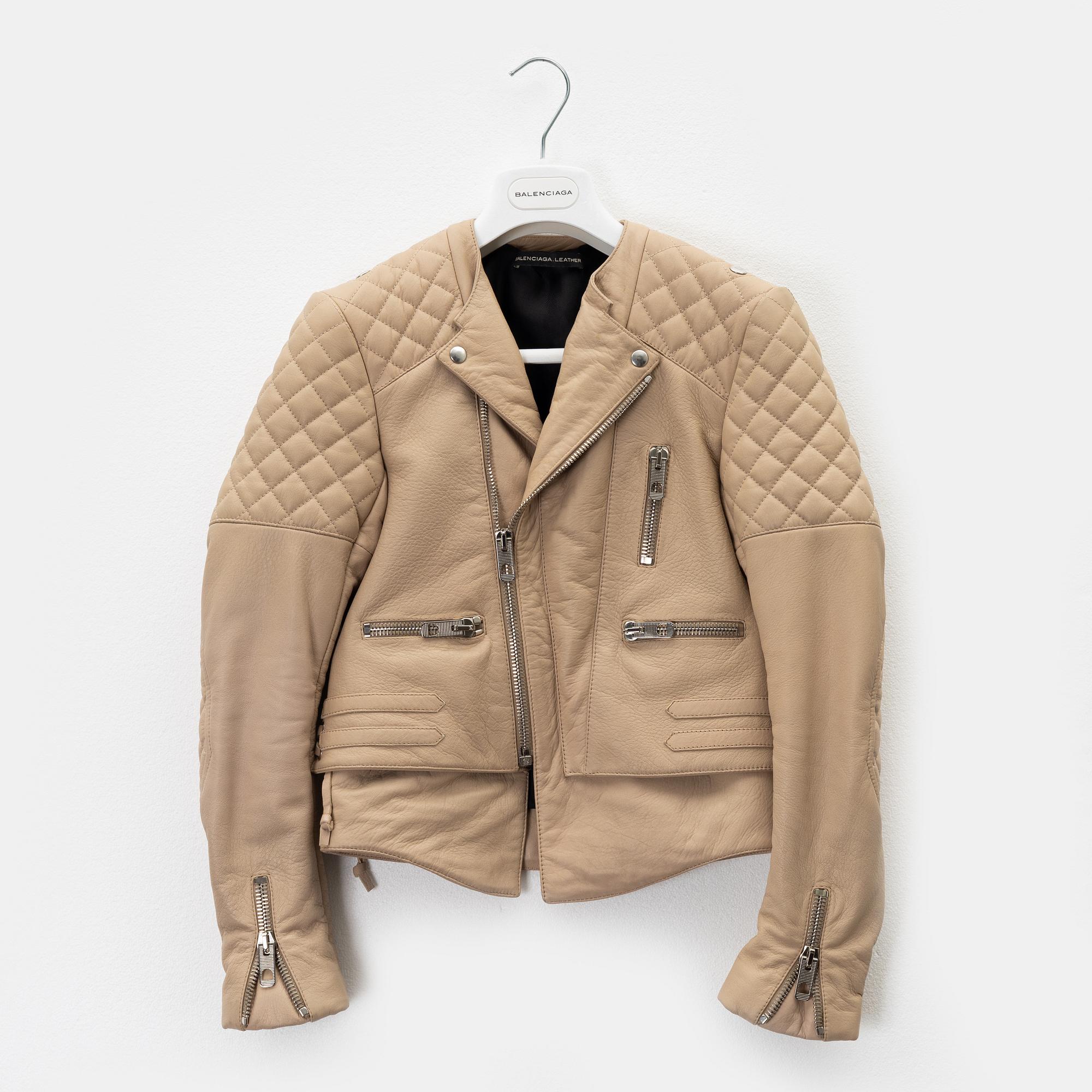 Balenciaga leather jacket sizing 2025