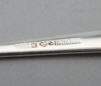 BESTICK, 50 snarlika delar, silver, "Chippendale", GAB, sent 1900-/2000-tal. Total vikt ca 1235 g.