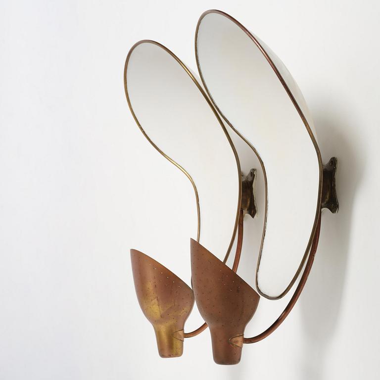 Carl-Axel Acking, a pair of wall lamps model number "5017", Bröderna Malmströms Metallvarufabrik, Malmö, 1940s.