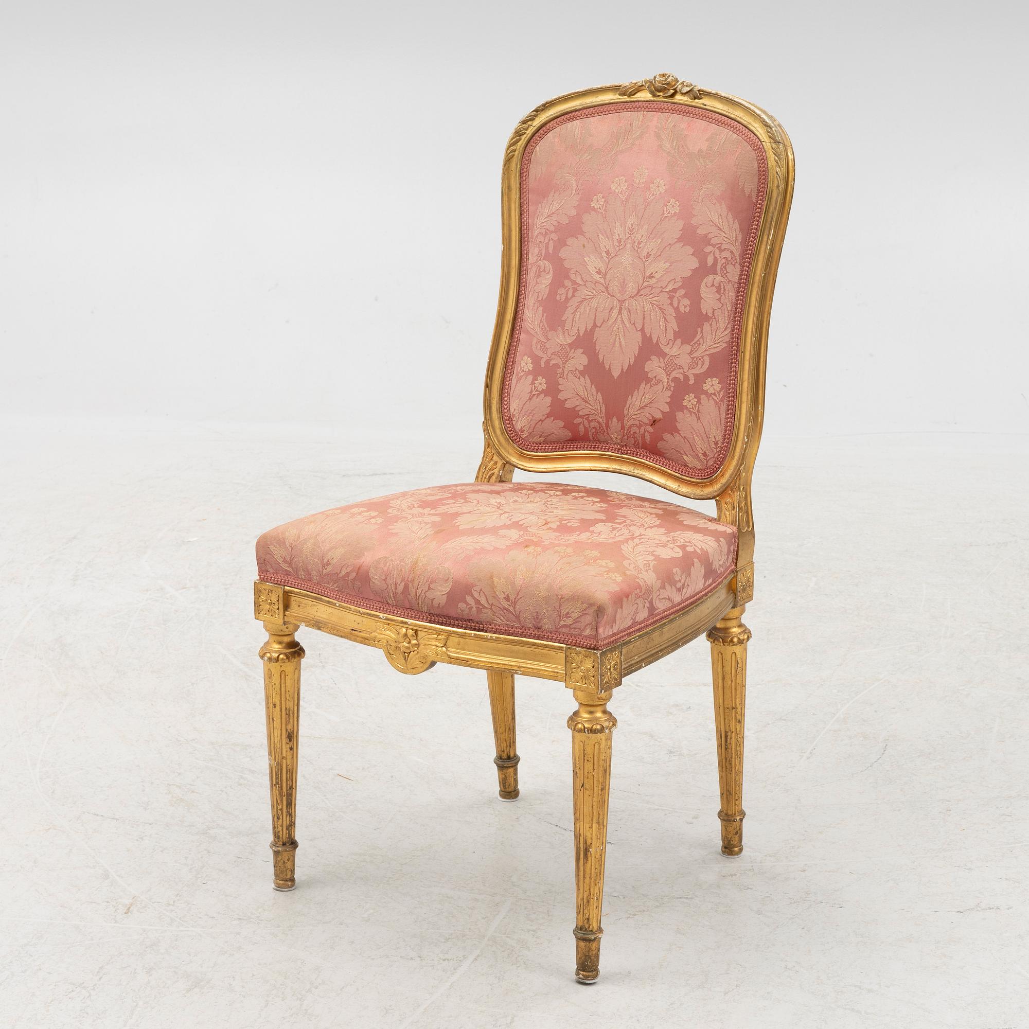 Four Gustavian style chairs, Sweden, first half of the 20th century.