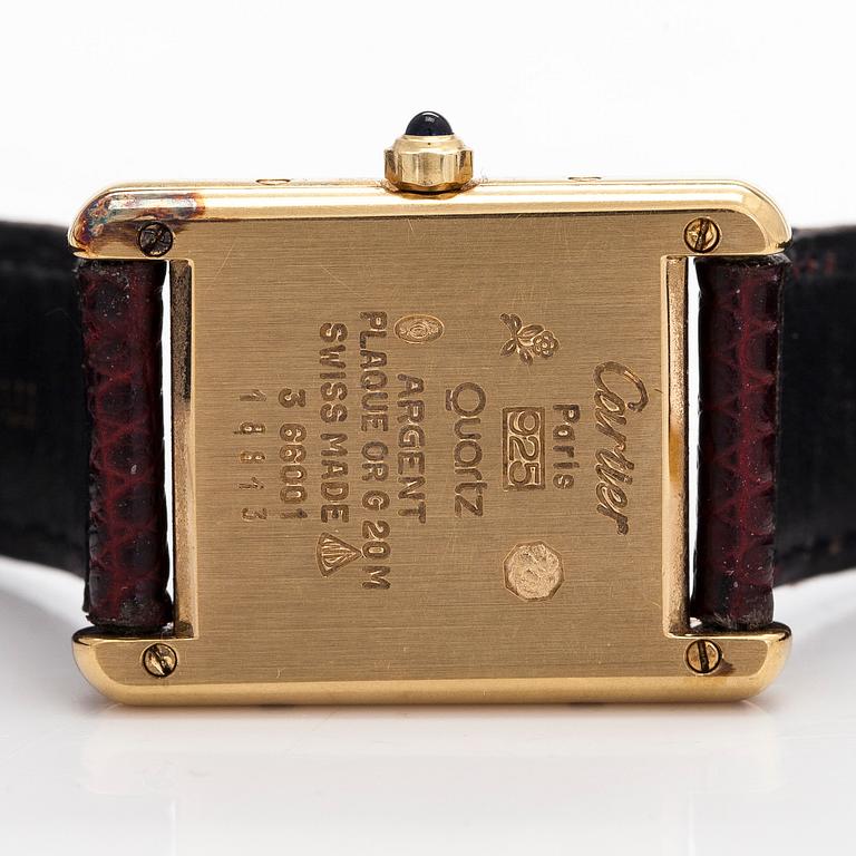 Cartier, must de Cartier, Tank, "Trinity Dial", armbandsur, 20,5 x 20 (28) mm.