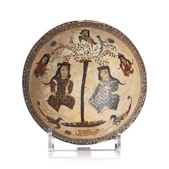 394. A 'Minai' pottery bowl, central Persia, around 1200 AD.