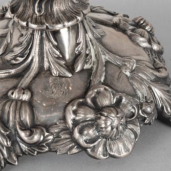 A silver dish by Christian Hammer Stockholm, 1874.