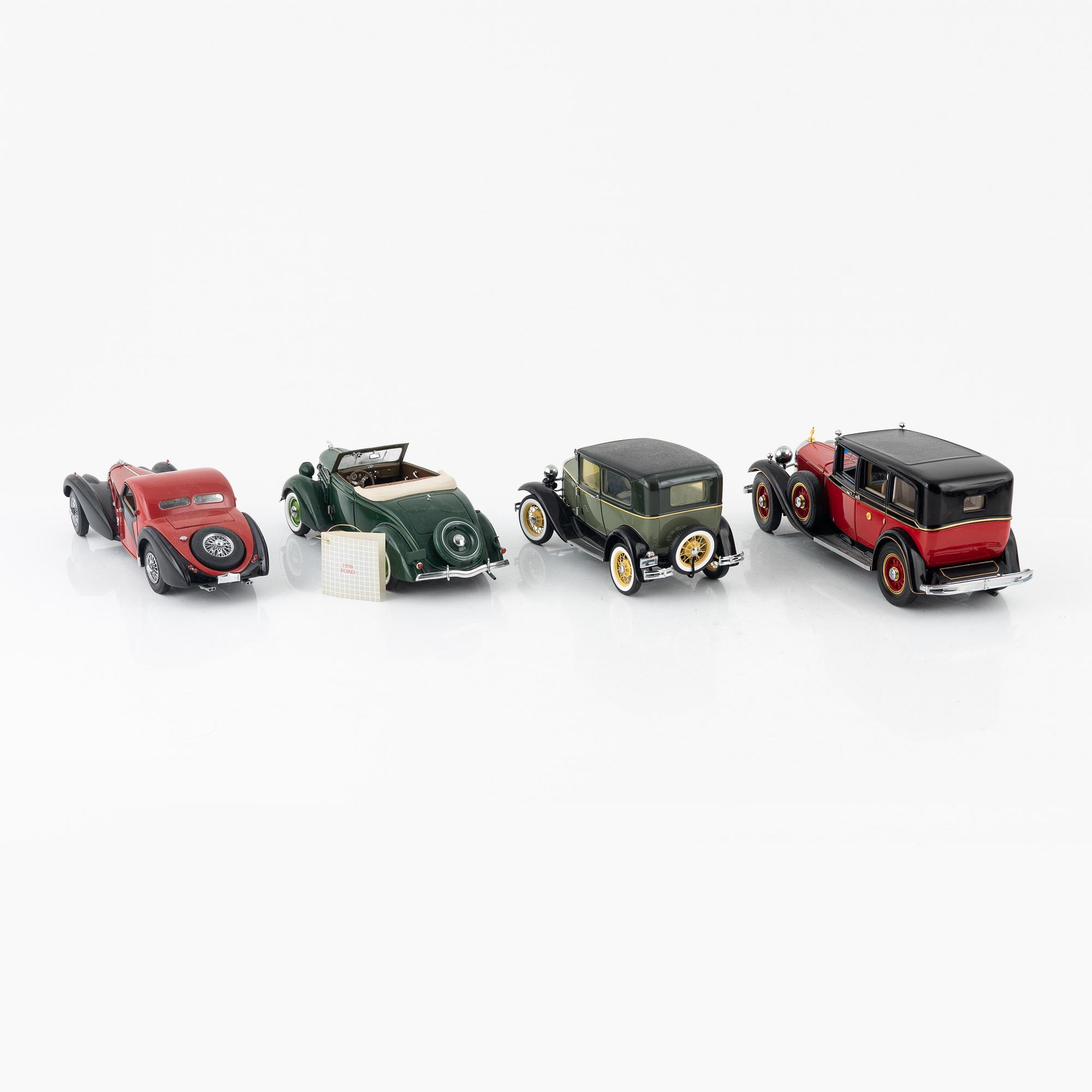 Eight die cast model cars, Franklin Mint.