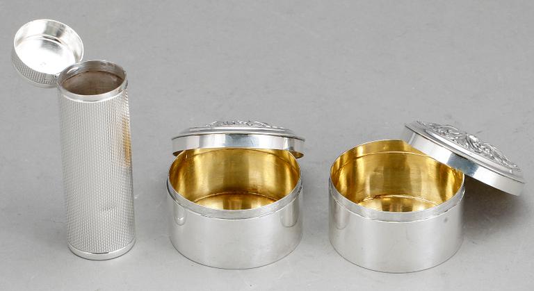DOSOR (3), silver, Sverige, två st 1942, total vikt ca 200 gr.
