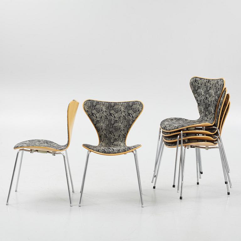 Arne Jacobsen, stolar, 6 st, "Sjuan", Fritz Hansen, Danmark.