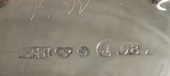 KAFFESERVIS, 3 delar, silver, rokokostil, C G Hallberg, 1939-40, vikt 750+210+250 g.