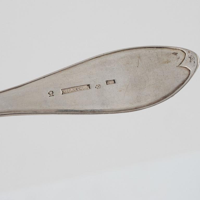 Cutlery, silver, various models, including with mark of Gustaf Israel Lyberg, Eksjö 1831 (20 pcs).