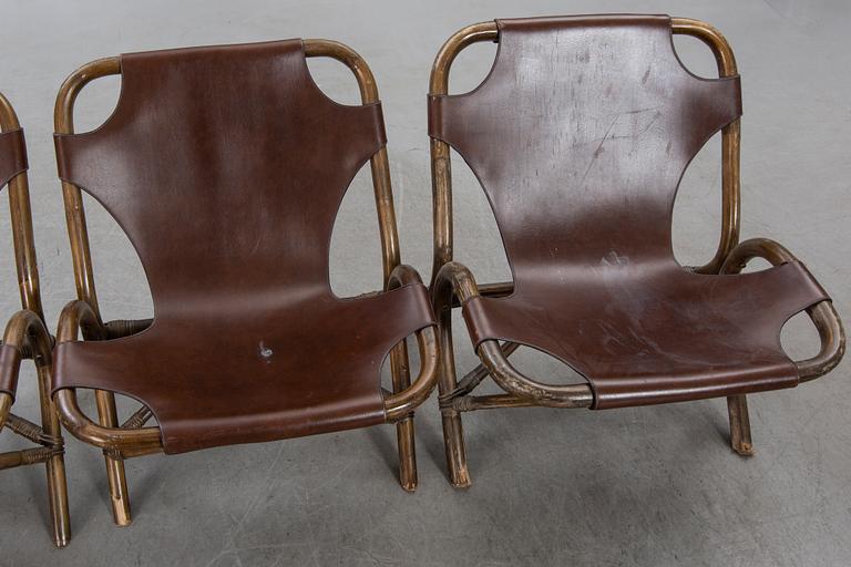 Chairs, Bamboo, 4 pcs,  Spain 1970s.