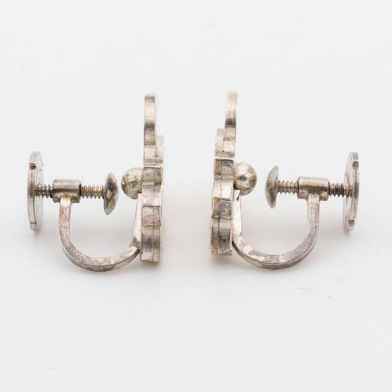 WIWEN NILSSON, örhängen, ett par, silver, Lund 1969,