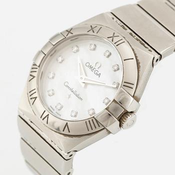 Omega, Constellation, "Diamond-set mother-of-pearl dial", wristwatch, 27 mm.