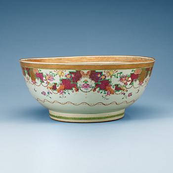 A massive famille rose punch bowl, Qing dynasty, Qianlong (1736-95).