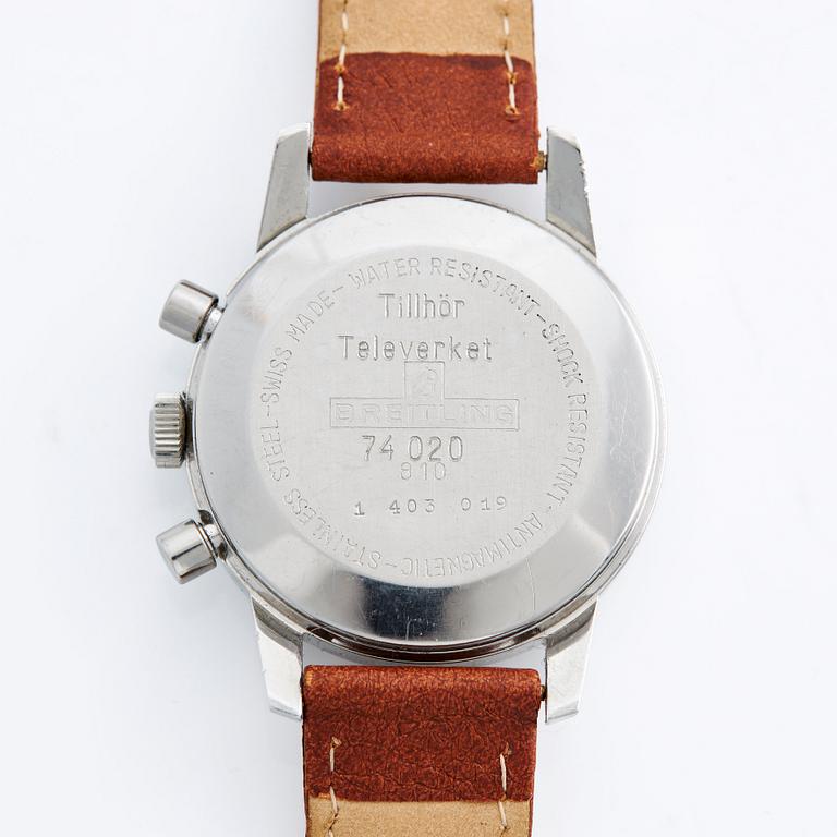 Breitling, Top Time, "Kronometer Stockholm", "Tillhör Televerket", chronograph, ca 1972.