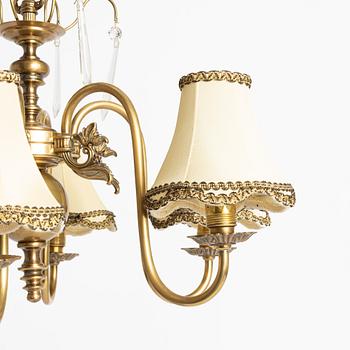 A ceiling lamp, brass, mid-20th century.