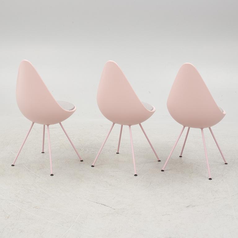 Arne Jacobsen, chairs, 6 pcs, "Drop chair", Fritz Hansen, Denmark, 2020.