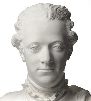 JOHAN TOBIAS SERGEL, after. A plaster bust of King Gustav III. 20th Century.