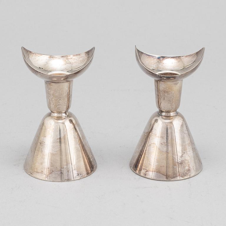 Ljusstakar, 2 par, silver, GAB, Stockholm 1965 resp Tesi, Göteborg 1974.